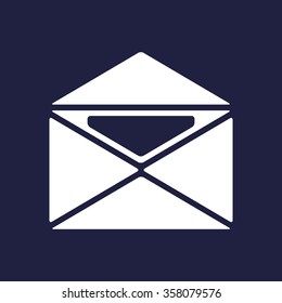 Mail icon, vector illustration. Flat design style