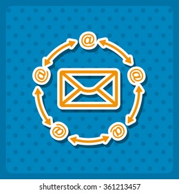 Mail icon, vector illustration. Flat design style