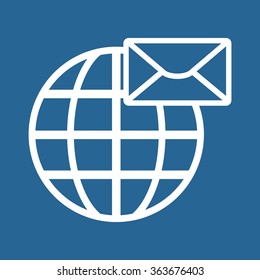 Mail icon, vector illustration. Flat design style