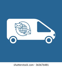 Mail icon, vector illustration. Flat design style