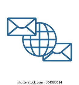 Mail icon, vector illustration. Flat design style