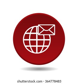 Mail icon, vector illustration. Flat design style