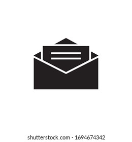 mail icon vector illustration glyph style design. isolated on white background