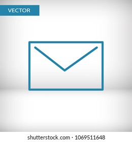 Mail icon vector illustration. Linear symbol with thin outline. The thickness is edited. Minimalist style.