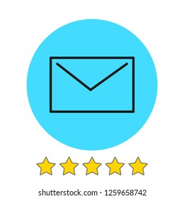 Mail icon vector illustration. Linear symbol with thin outline. The thickness is edited. Minimalist style.