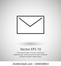 Mail icon vector illustration. Linear symbol with thin outline. The thickness is edited. Minimalist style.