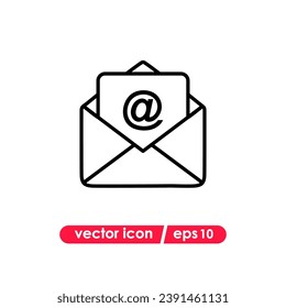 Ilustración vectorial de icono de correo. Símbolo lineal con contorno fino. El espesor se edita. Estilo minimalista.