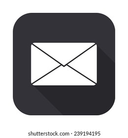 mail icon - vector illustration with long shadow 