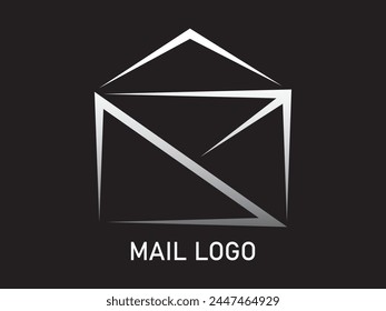 Mail icon vector illustration. Message icon, mailbox, e-mail, send letter, company logo, business. Can use for logo, infographic, banner, poster, web design. Isolated on black background. 