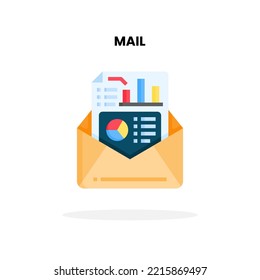 Mail icon. Vector illustration on white background.