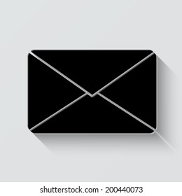 mail icon - vector illustration with shadow on light background