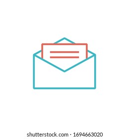 mail icon vector illustration two color line style design. isolated on white background