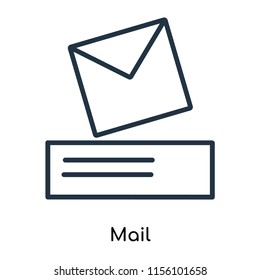 Mail icon vector isolated on white background, Mail transparent sign , thin symbols or lined elements in outline style