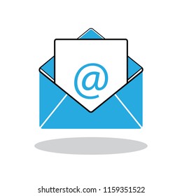 Mail icon vector isolated on white background. Trendy mail icon in flat style. Template for app, ui and logo. Icon mail for your web site. Vector illustration, EPS 10