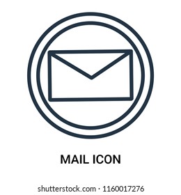 Mail icon vector isolated on white background, Mail transparent sign , outline linear symbol or thin lined pictogram