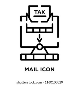 Mail icon vector isolated on white background, Mail transparent sign , line symbol or linear element design in outline style