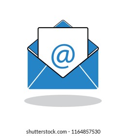 Mail icon vector isolated on white background. Trendy mail icon in flat style. Template for app, ui and logo. Icon mail for your web site. Vector illustration, EPS 10