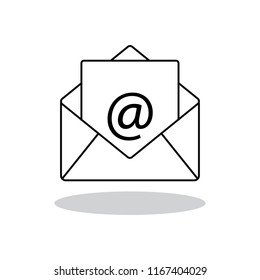 Mail icon vector isolated on white background. Trendy mail icon in flat style. Template for app, ui and logo. Icon mail for your web site. Vector illustration, EPS 10