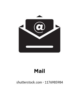Mail icon vector isolated on white background, logo concept of Mail sign on transparent background, filled black symbol