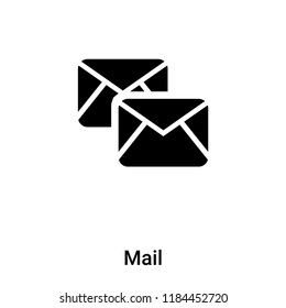 Mail icon vector isolated on white background, logo concept of Mail sign on transparent background, filled black symbol