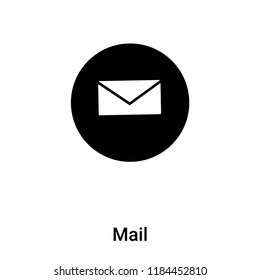 Mail icon vector isolated on white background, logo concept of Mail sign on transparent background, filled black symbol