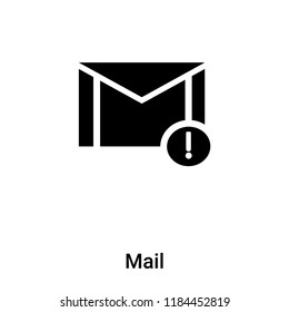 Mail icon vector isolated on white background, logo concept of Mail sign on transparent background, filled black symbol