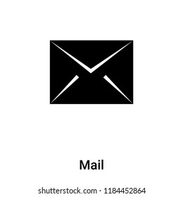 Mail icon vector isolated on white background, logo concept of Mail sign on transparent background, filled black symbol