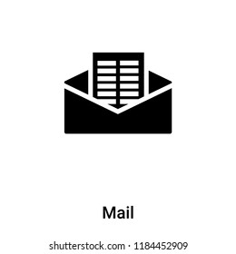 Mail icon vector isolated on white background, logo concept of Mail sign on transparent background, filled black symbol