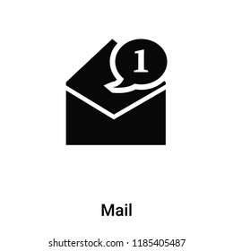 Mail icon vector isolated on white background, logo concept of Mail sign on transparent background, filled black symbol