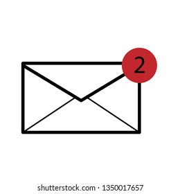 Mail icon vector isolated on white background