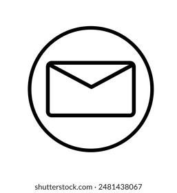 Mail icon vector isolated on white background.