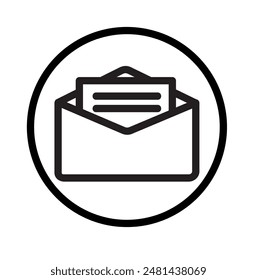 Mail icon vector isolated on white background.