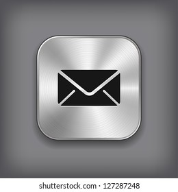 Mail icon - vector metal app button