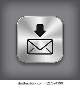 Mail icon - vector metal app button