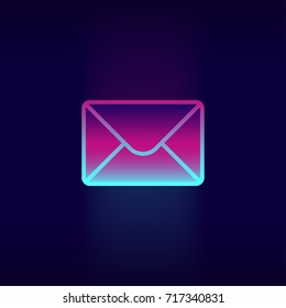 mail icon vector neon glow