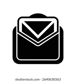 Mail Icon Vector – Outline Email Envelope Symbol on White Background
