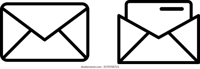 "Mail Icon Vector Icon Set: Modern and Simple Designs for Communication and Postal Projects"