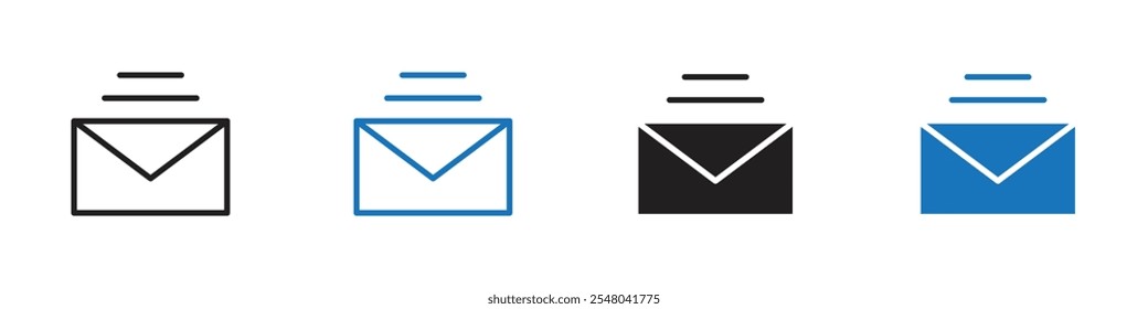 Mail icon Vector set outline