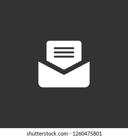 mail icon vector. mail sign on black background. mail icon for web and app