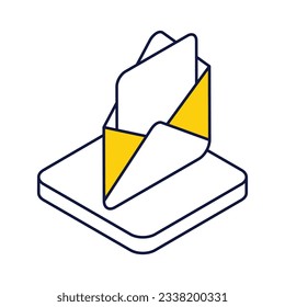 Icono de correo, ilustración de material vectorial.