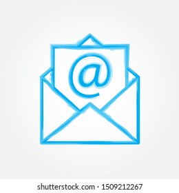mail icon vector symbol. flat design