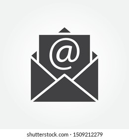 mail icon vector symbol. flat design