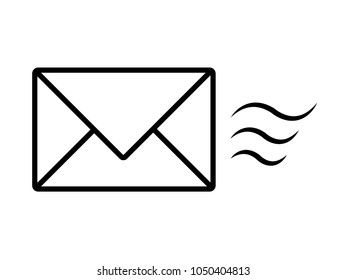 Mail icon. Vector technology communication for internet in current.