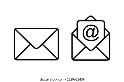 Vector de icono de correo para aplicaciones web y móviles. signo y símbolo de correo electrónico. Icono de correo electrónico. Icono de sobre