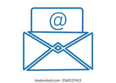 Mail icon for web and mobile app. email sign and symbol. E-mail icon. Envelope icon. Message envelope line art icon for apps and websites. Vector illustration.