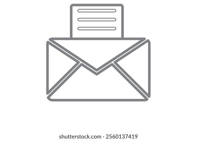 Mail icon for web and mobile app. email sign and symbol. E-mail icon. Envelope icon. Message envelope line art icon for apps and websites. Vector illustration.