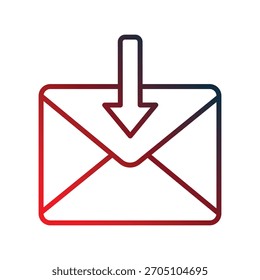 Mail icon with white background vector stock illustration