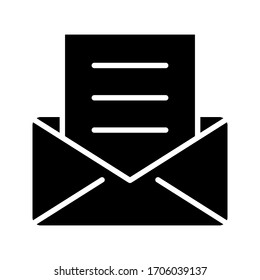 mail icon white on background