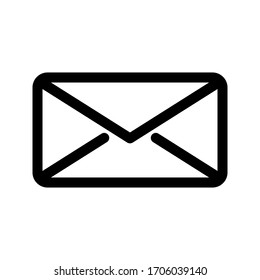 mail icon white on background
