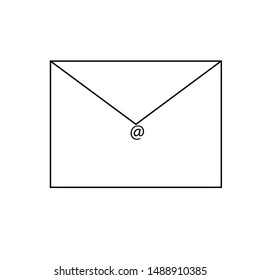 Mail icon white vector isolated